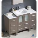 Fresca FVN62-122412GO-UNS Torino 48" Gray Oak Modern Bathroom Vanity with 2 Side Cabinets and Integrated Sink