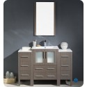 Fresca FVN62-122412GO-UNS Torino 48" Gray Oak Modern Bathroom Vanity with 2 Side Cabinets and Integrated Sink