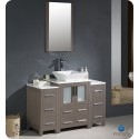 Fresca FVN62-122412GO-VSL Torino 48" Modern Bathroom Vanity with 2 Side Cabinets and Vessel Sink in Gray Oak