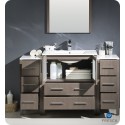 Fresca FVN62-123012GO-UNS Torino 54" Modern Bathroom Vanity with 2 Side Cabinets and Integrated Sink in Gray Oak