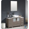 Fresca FVN62-123012GO-VSL Torino 54" Modern Bathroom Vanity with 2 Side Cabinets and Vessel Sink in Gray Oak