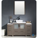 Fresca FVN62-123012GO-VSL Torino 54" Modern Bathroom Vanity with 2 Side Cabinets and Vessel Sink in Gray Oak