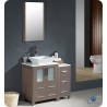 Fresca FVN62-2412GO-VSL Torino 36"Modern Bathroom Vanity with Side Cabinet and Vessel Sink in Gray Oak