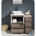 Fresca FVN62-2412GO-VSL Torino 36"Modern Bathroom Vanity with Side Cabinet and Vessel Sink in Gray Oak