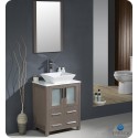 Fresca FVN6224GO-VSL Torino 24" Modern Bathroom Vanity with Vessel Sink in Gray Oak