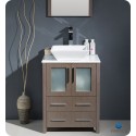 Fresca FVN6224GO-VSL Torino 24" Modern Bathroom Vanity with Vessel Sink in Gray Oak