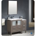Fresca FVN62-3012GO-UNS Torino 42" Modern Bathroom Vanity with Side Cabinet and Integrated Sink in Gray Oak