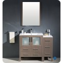Fresca FVN62-3012GO-UNS Torino 42" Modern Bathroom Vanity with Side Cabinet and Integrated Sink in Gray Oak