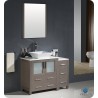 Fresca FVN62-3012GO-VSL Torino 42" Modern Bathroom Vanity with Side Cabinet and Vessel Sink in Gray Oak