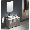 Fresca FVN62-3012GO-VSL Torino 42" Modern Bathroom Vanity with Side Cabinet and Vessel Sink in Gray Oak
