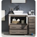 Fresca FVN62-3012GO-VSL Torino 42" Modern Bathroom Vanity with Side Cabinet and Vessel Sink in Gray Oak