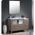 Fresca FVN62-3612GO-UNS Torino 48" Modern Bathroom Vanity with Side Cabinet and Integrated Sink in Gray Oak