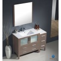 Fresca FVN62-3612GO-UNS Torino 48" Modern Bathroom Vanity with Side Cabinet and Integrated Sink in Gray Oak