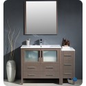 Fresca FVN62-3612GO-UNS Torino 48" Modern Bathroom Vanity with Side Cabinet and Integrated Sink in Gray Oak