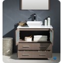 Fresca FVN6236GO-VSL Torino 36" Modern Bathroom Vanity with Vessel Sink in Gray Oak