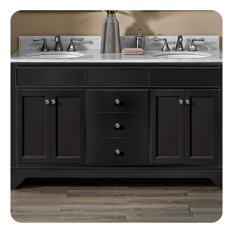 Fairmont Designs 1508-V6021D Framingham 60 inch Double Bowl Vanity in Obsidian