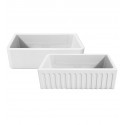 LaToscana LFS3318W Fireclay Farmhouse Reversible Sink with Decorative Fluted Design