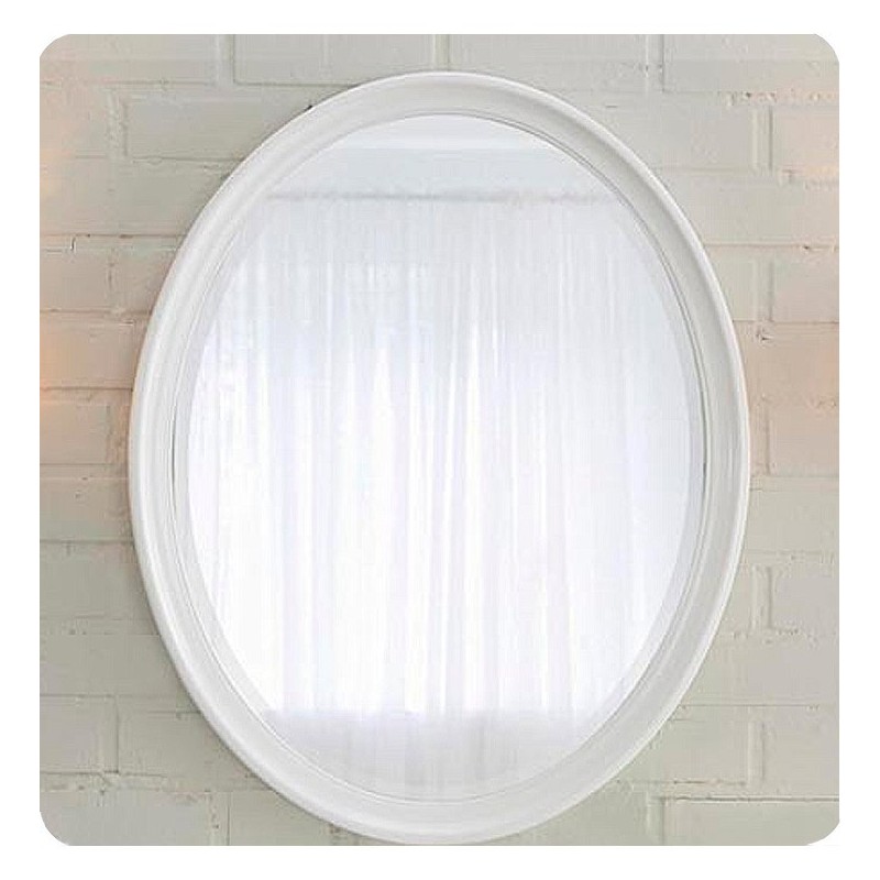 Fairmont Designs 1532-M28 Belle Fleur 28" Oval Mirror in Glossy White