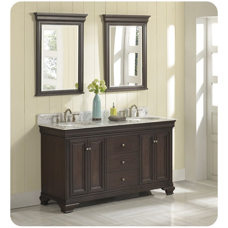Fairmont Designs 1529-V6021D Providence 60" Double Bowl Traditional Vanity in Aged Chocolate
