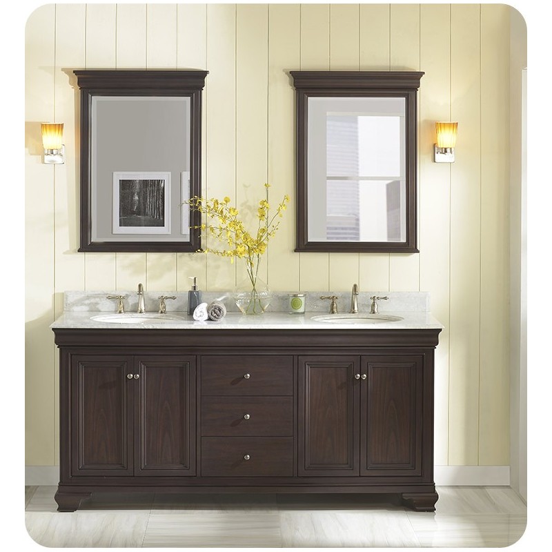 Fairmont Designs 1529-V7221D Providence 72" Double Bowl Traditional Vanity in Aged Chocolate