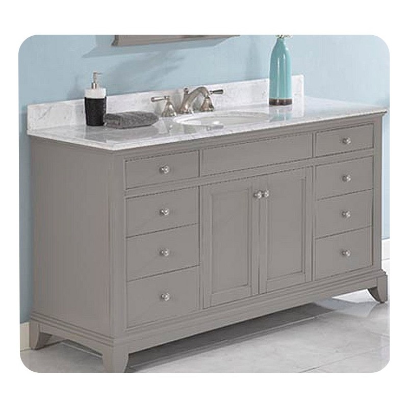 Fairmont Designs 1504-V60 Smithfield 60" Single Bowl Vanity in Medium Gray