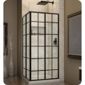 DreamLine SHEN-8134340-89 French Corner Sliding Shower Enclosure in Satin Black Finish