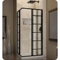 DreamLine SHEN-8134340-89 French Corner Sliding Shower Enclosure in Satin Black Finish
