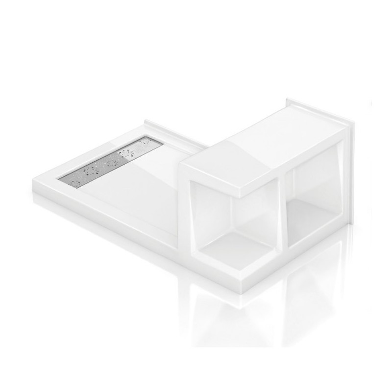 Fleurco ASGL6036-18 Corteros Acrylic Base with Seat - Left Side Configuration