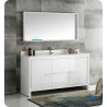 Fresca FVN8119WH-S Fresca Allier 60" White Modern Single Sink Bathroom Vanity with Mirror