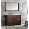 Fresca FVN8148WG-D Fresca Allier 48" Wenge Brown Modern Double Sink Bathroom Vanity with Mirror
