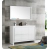Fresca FVN8148WH-D Fresca Allier 48" White Modern Double Sink Bathroom Vanity with Mirror