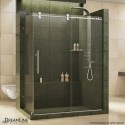 DreamLine Enigma 36" by 60 1/2" Fully Frameless Sliding Shower Enclosure, Clear 1/2" Glass Shower, Polished Stainless Steel Finish
