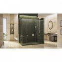 DreamLine Enigma 36" by 72 1/2" Fully Frameless Sliding Shower Enclosure, Clear 1/2" Glass Shower, Brushed Stainless Steel Finish