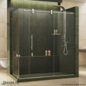 DreamLine Enigma 36" by 72 1/2" Fully Frameless Sliding Shower Enclosure, Clear 1/2" Glass Shower, Polished Stainless Steel Finish