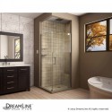 DreamLine Elegance 30" by 30" Frameless Pivot Shower Enclosure, Clear 3/8" Glass Shower, Chrome Finish