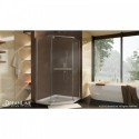 DreamLine Prism 34 1/8" by 34 1/8" Frameless Pivot Shower Enclosure, Clear 3/8" Glass Shower, Brushed Nickel Finish