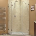 DreamLine PrismLux 34 5/16" by 34 5/16" Frameless Hinged Shower Enclosure, Clear 3/8" Glass Shower, Chrome Finish