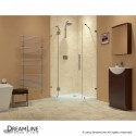 DreamLine PrismLux 40 3/8" by 40 3/8" Frameless Hinged Shower Enclosure, Clear 3/8" Glass Shower, Brushed Nickel Finish