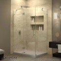 DreamLine QuatraLux 34 5/16" by 34 5/16" Frameless Hinged Shower Enclosure, Clear 3/8" Glass Shower, Chrome Finish