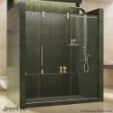 DreamLine Enigma 68 to 72" Fully Frameless Sliding Shower Door, Clear 1/2" Glass Door, Polished Stainless Steel Finish