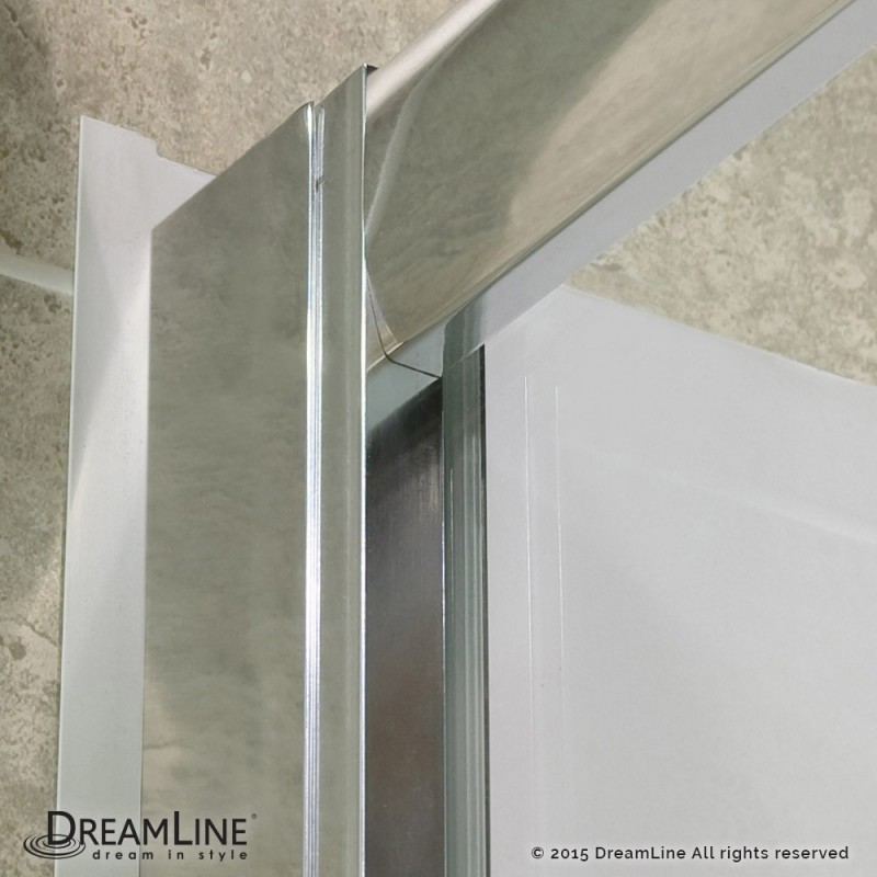 DreamLine Infinity-Z 44 to 48" Frameless Sliding Shower Door, Clear 1/4" Glass Door, Brushed Nickel Finish