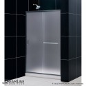 DreamLine Infinity-Z 44 to 48" Frameless Sliding Shower Door, Frosted 1/4" Glass Door, Brushed Nickel Finish