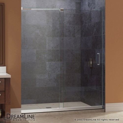 DreamLine Mirage 44 to 48" Frameless Sliding Shower Door, Clear 3/8" Glass Door, Chrome Finish