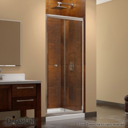 DreamLine Butterfly 30 to 31 1/2" Frameless Bi-Fold Shower Door, Clear 1/4" Glass Door, Chrome Finish
