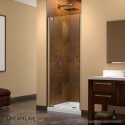 DreamLine Elegance 32 1/4 to 34 1/4" Frameless Pivot Shower Door, Clear 3/8" Glass Door, Brushed Nickel Finish