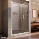DreamLine Elegance 47 3/4 to 49 3/4" Frameless Pivot Shower Door, Clear 3/8" Glass Door, Chrome Finish