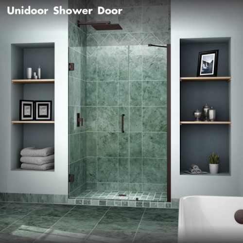 DreamLine Unidoor Min 39" to Max 40" Frameless Hinged Shower Door, Clear 3/8" Glass Door, Oil Rubbed Bronze Finish