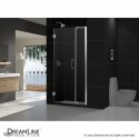 DreamLine Unidoor Min 41" to Max 42" Frameless Hinged Shower Door, Clear 3/8" Glass Door, Chrome Finish