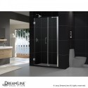DreamLine Unidoor Min 41" to Max 42" Frameless Hinged Shower Door, Clear 3/8" Glass Door, Chrome Finish