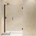 DreamLine Unidoor Min 50" to Max 51" Frameless Hinged Shower Door, Clear 3/8" Glass Door, Oil Rubbed Bronze Finish
